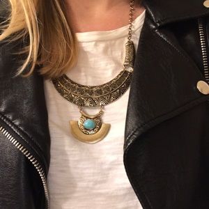 Gold and turquoise necklace